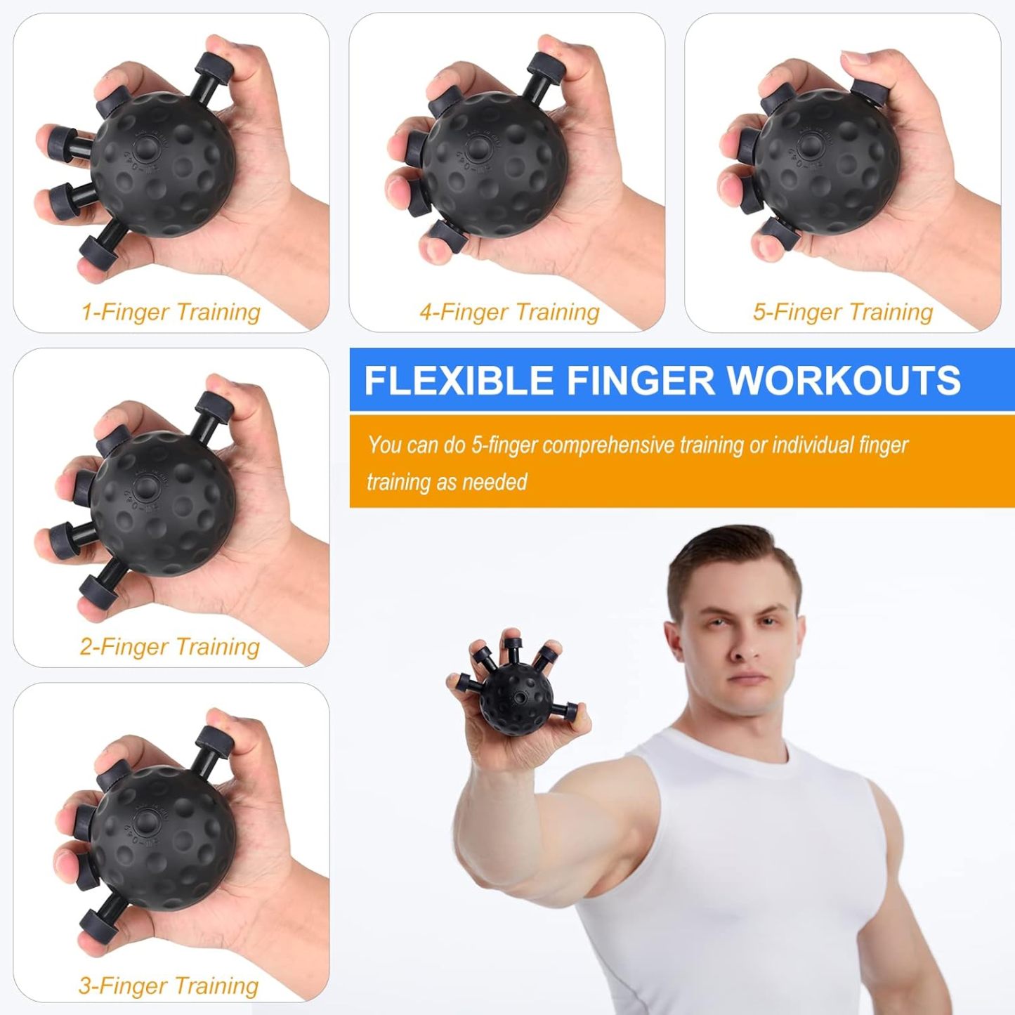 5-Finger Adjustable Hand Strengthener 🏋️