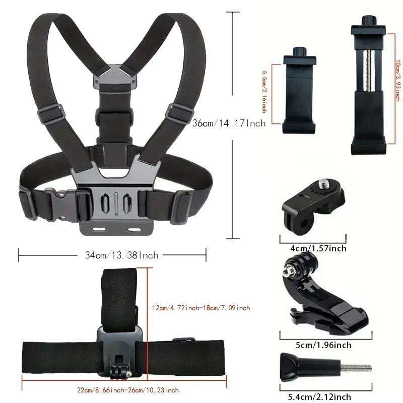 💥LAST DAY SALE 49% OFF💥 Action Camera Strap Set with Phone Clip, Fixing Mount for Gopro/Phone/Osmo Action, Sports Camera Accessories