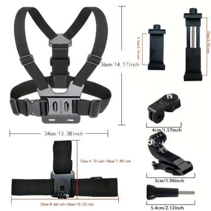💥LAST DAY SALE 49% OFF💥 Action Camera Strap Set with Phone Clip, Fixing Mount for Gopro/Phone/Osmo Action, Sports Camera Accessories