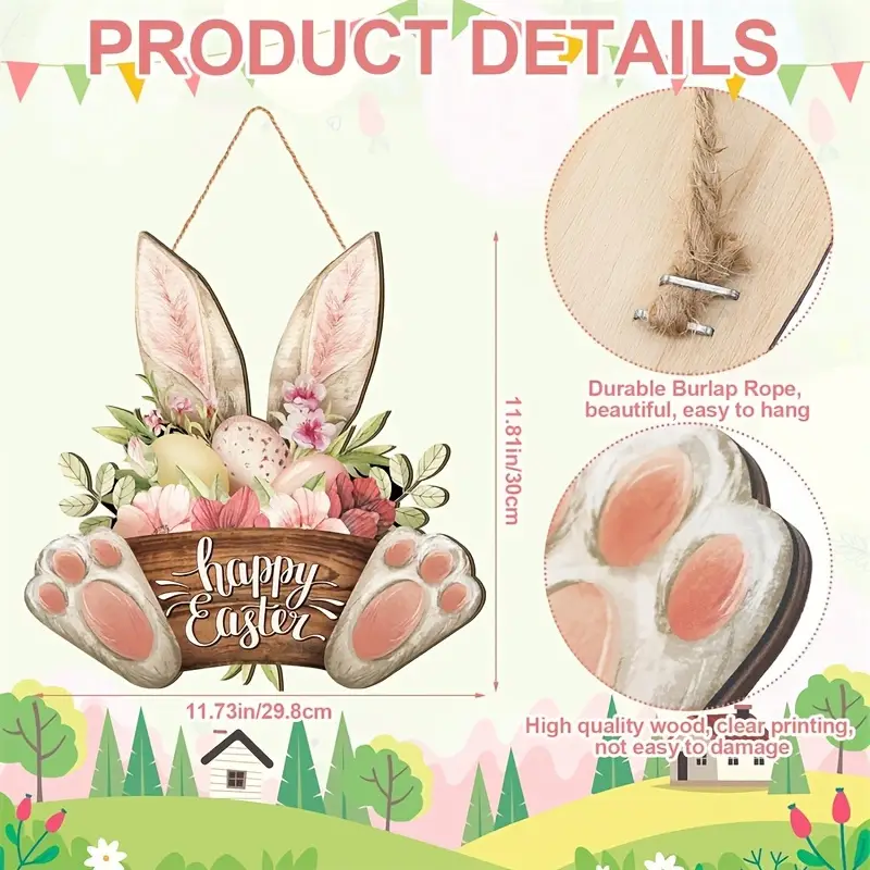 🎁Last Day Promotion 49% OFF🔥Easter Bunny Wooden Suncatcher🐰🌸