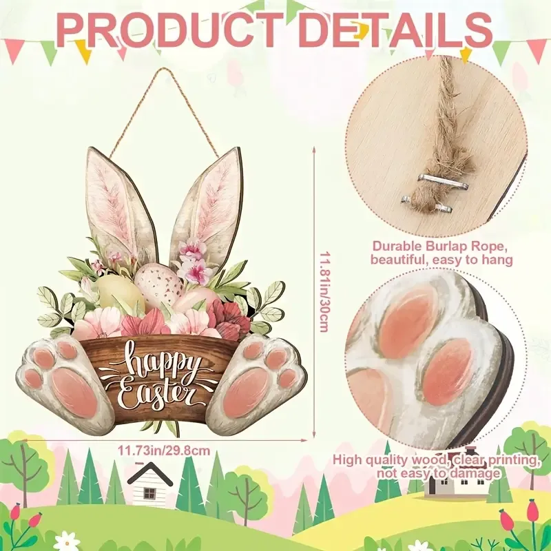 🎁Last Day Promotion 49% OFF🔥Easter Bunny Wooden Suncatcher🐰🌸