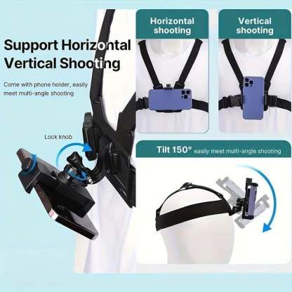 💥LAST DAY SALE 49% OFF💥 Action Camera Strap Set with Phone Clip, Fixing Mount for Gopro/Phone/Osmo Action, Sports Camera Accessories