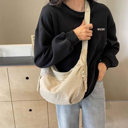 🎉Last Day Promotion 49% OFF - ✨ Stylish Plain Color Nylon Crossbody Bag 