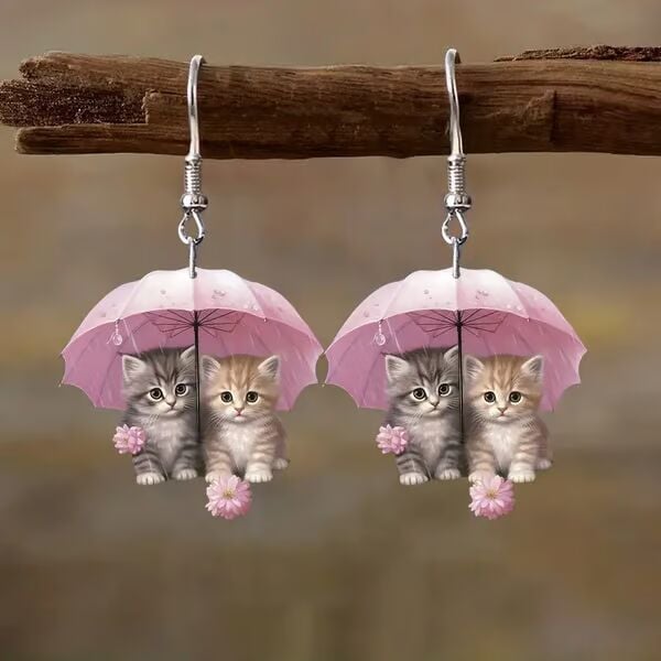 🐱Cozy Hoodie Cat Acrylic Earrings✨