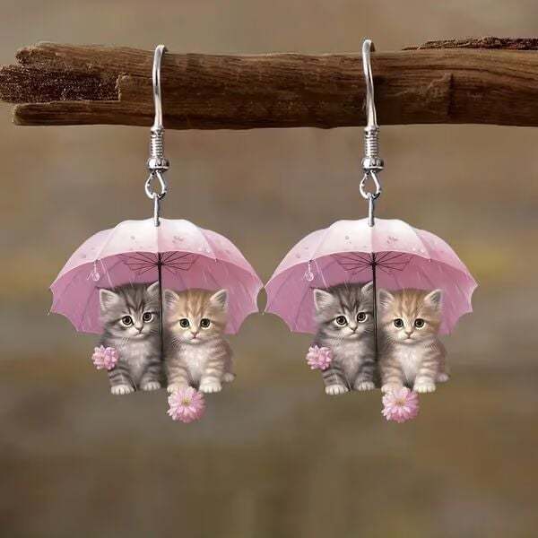 🐱Cozy Hoodie Cat Acrylic Earrings✨