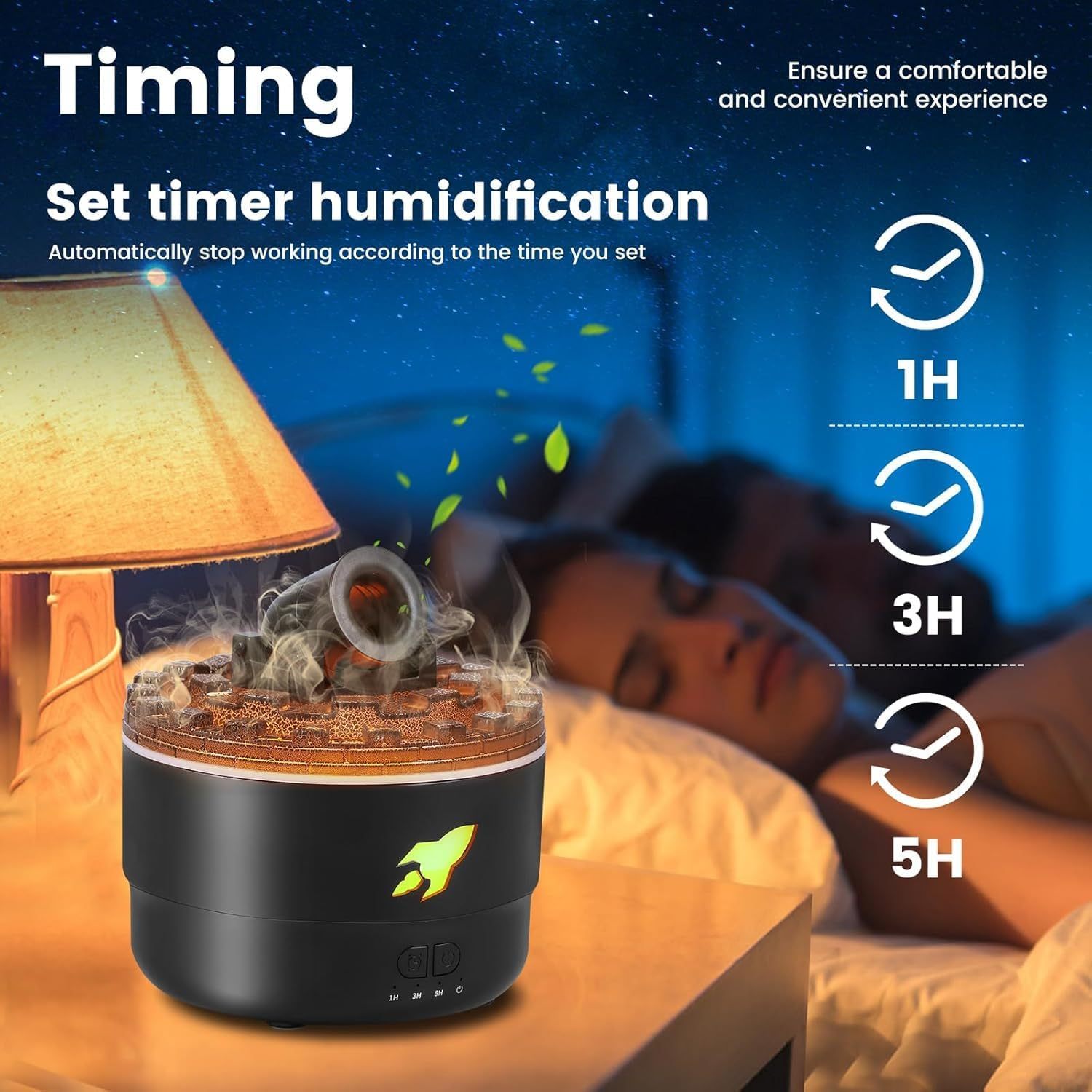 Volcano Aromatherapy Diffuser Humidifier, Small Turret Shaped Essential Oil Diffuser