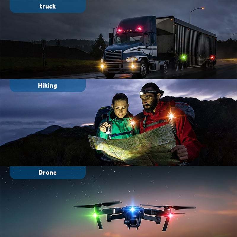 7 Colors LED Aircraft Strobe Lights & USB Charging