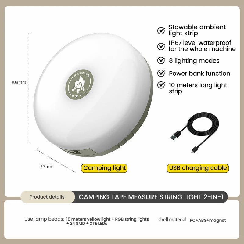 🎅Christmas 49% OFF🎁32.8 FT Camping Outdoor Waterproof String Light
