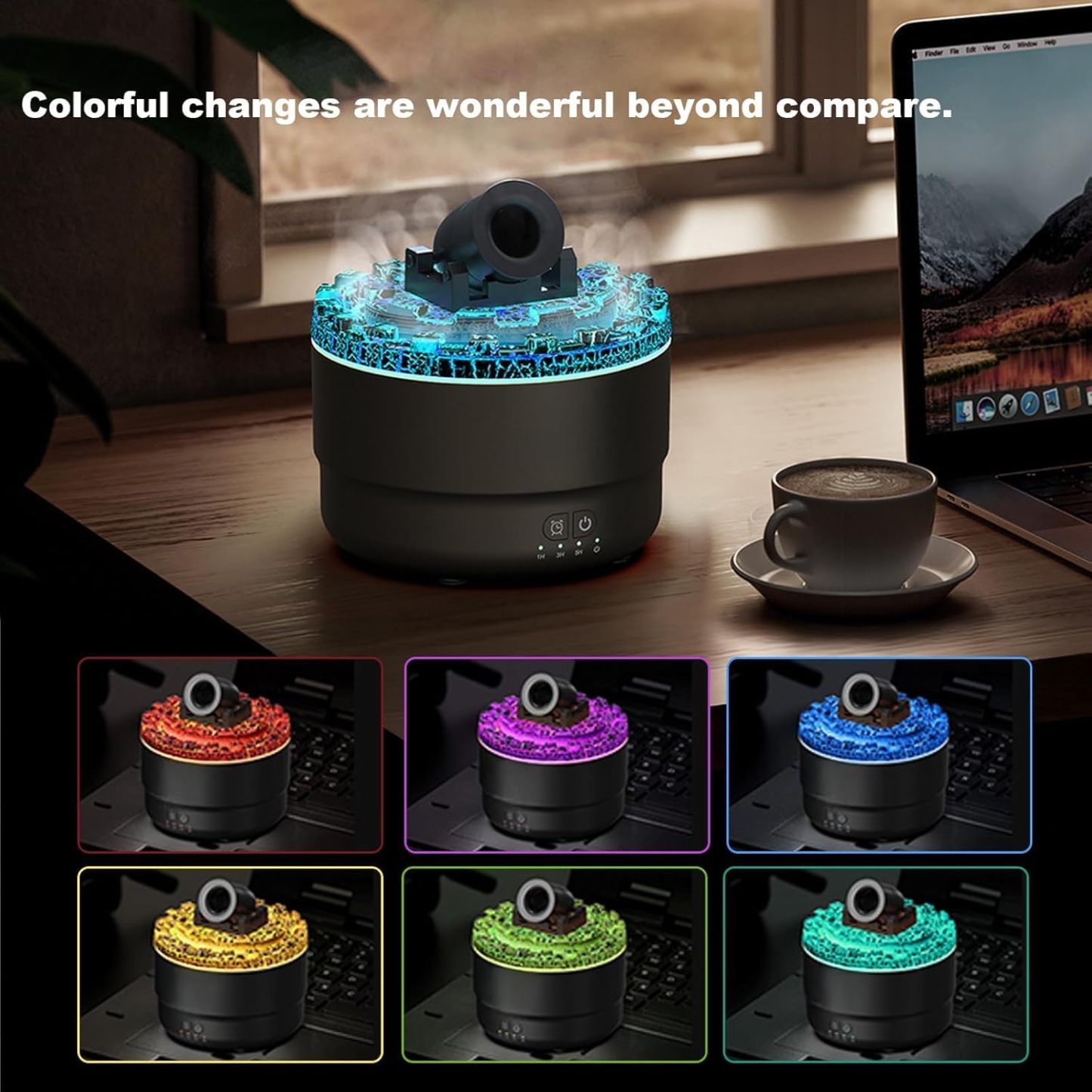 Volcano Aromatherapy Diffuser Humidifier, Small Turret Shaped Essential Oil Diffuser