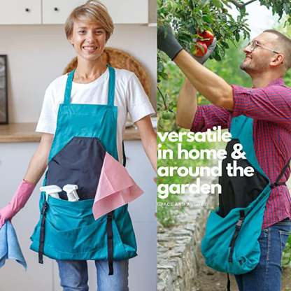🔥2025 Hot Sale-Cross Back Gardening Apron With Deep Kangaroo Release Pockets