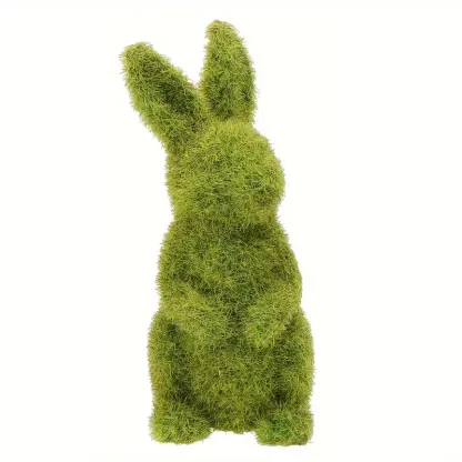 "🌿 【Easter Garden Magic】 Handcrafted Resin Moss Bunny Figurines🐇