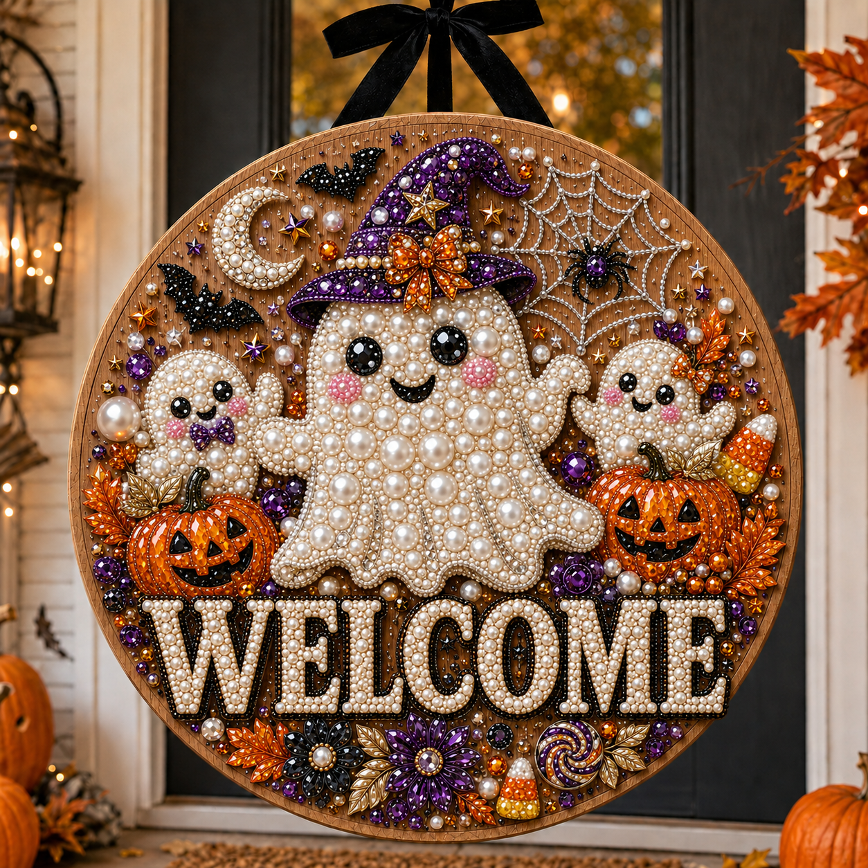 DIY Halloween Pearl & Rhinestone Welcome Sign Kit