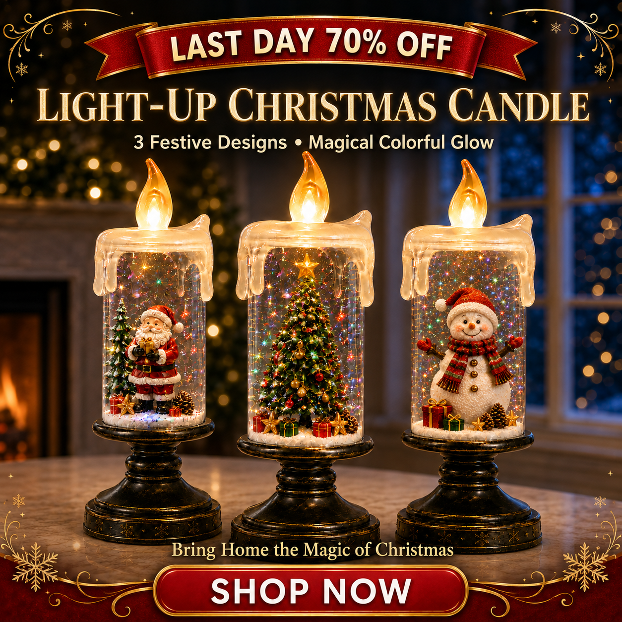 Light-Up Christmas Candle