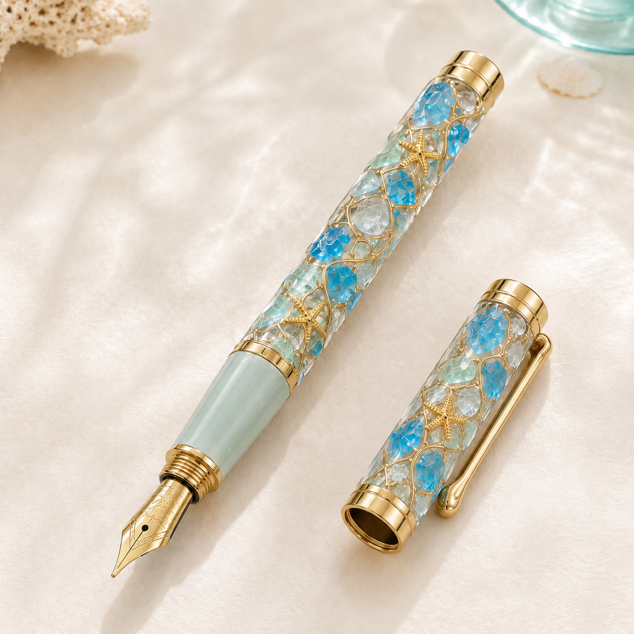 📢The Last 30🔥 - Sea Glass Signature Pen Gift Set with Pocket Hug