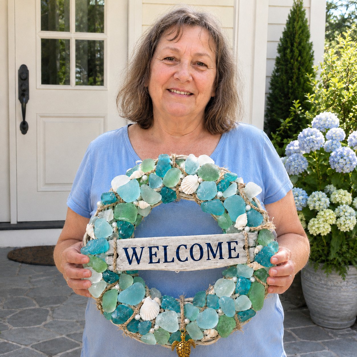 DIY Sea Glass Welcome Wreath