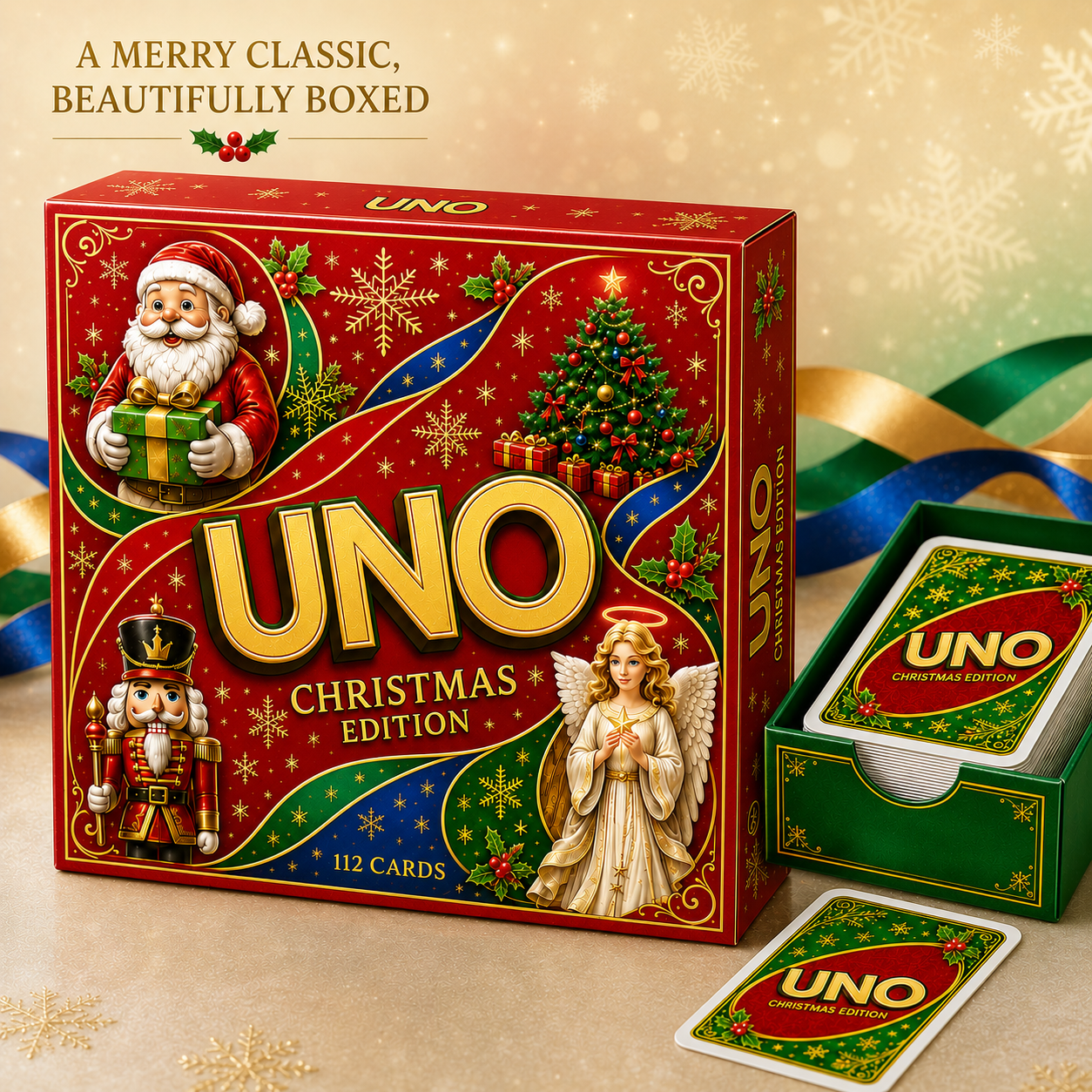 🃏UNO Christmas Edition🎄 – Holiday Family Card Game with 112 Festive Cards