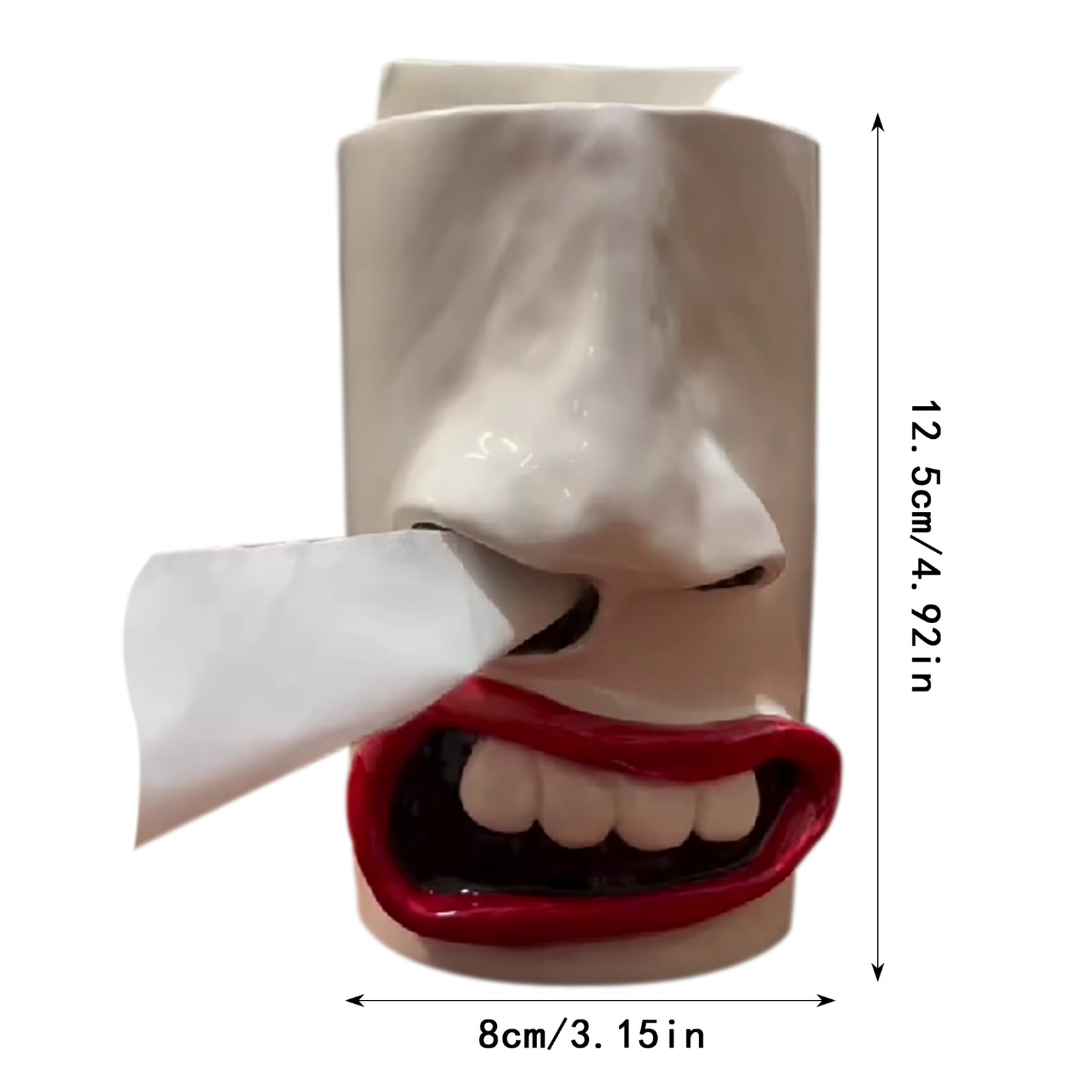 Handmade Funny Face Tissue Holder, Unique Toilet Paper Holder, Night Stand Face Tissue Organizer, Novelty Tissue Box Cover for Bathroom Living Room (1Pcs)