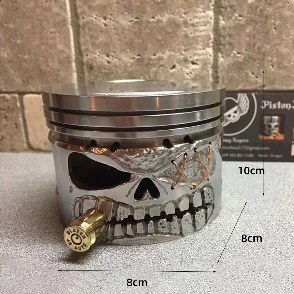 Piston Skull Face Sculpture