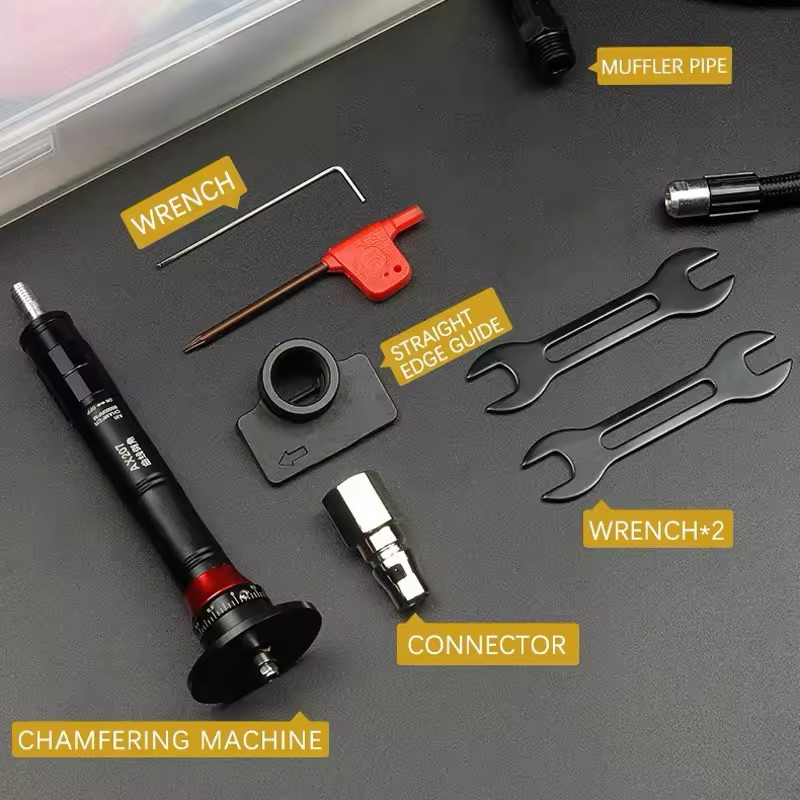 AX207 Mini Pneumatic Chamfering Machine 30000RPM Handheld Air Beveling Machine Trimming Machine 45°