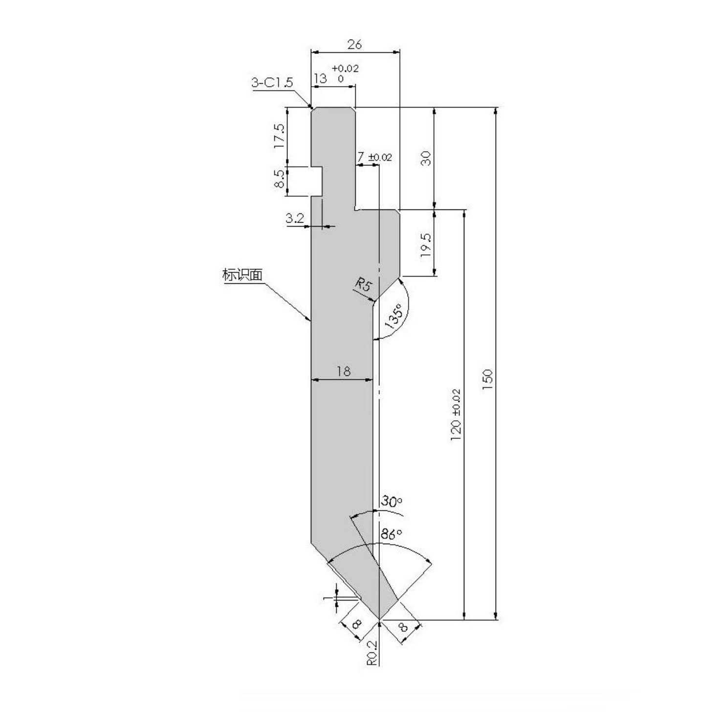 818 upper mold H120W26