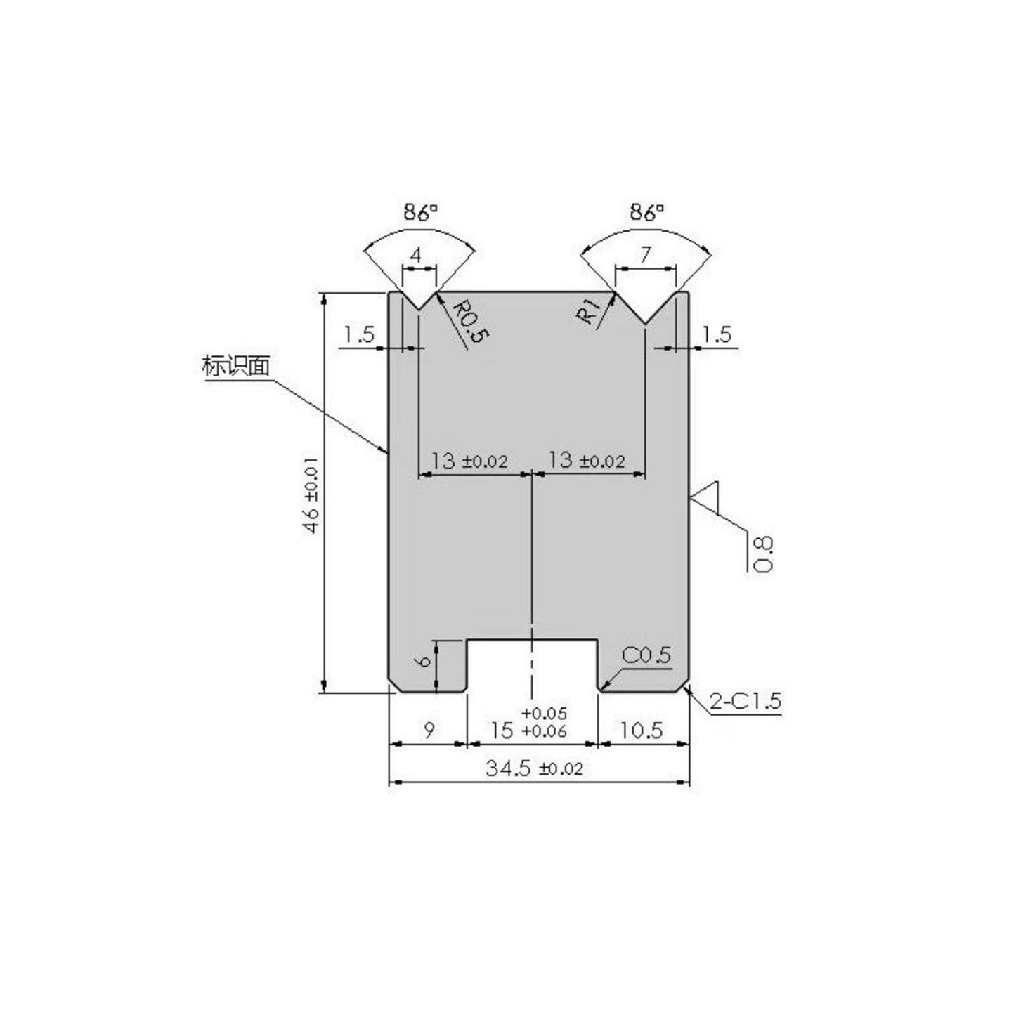 V4V7 concentric lower mold H46A86