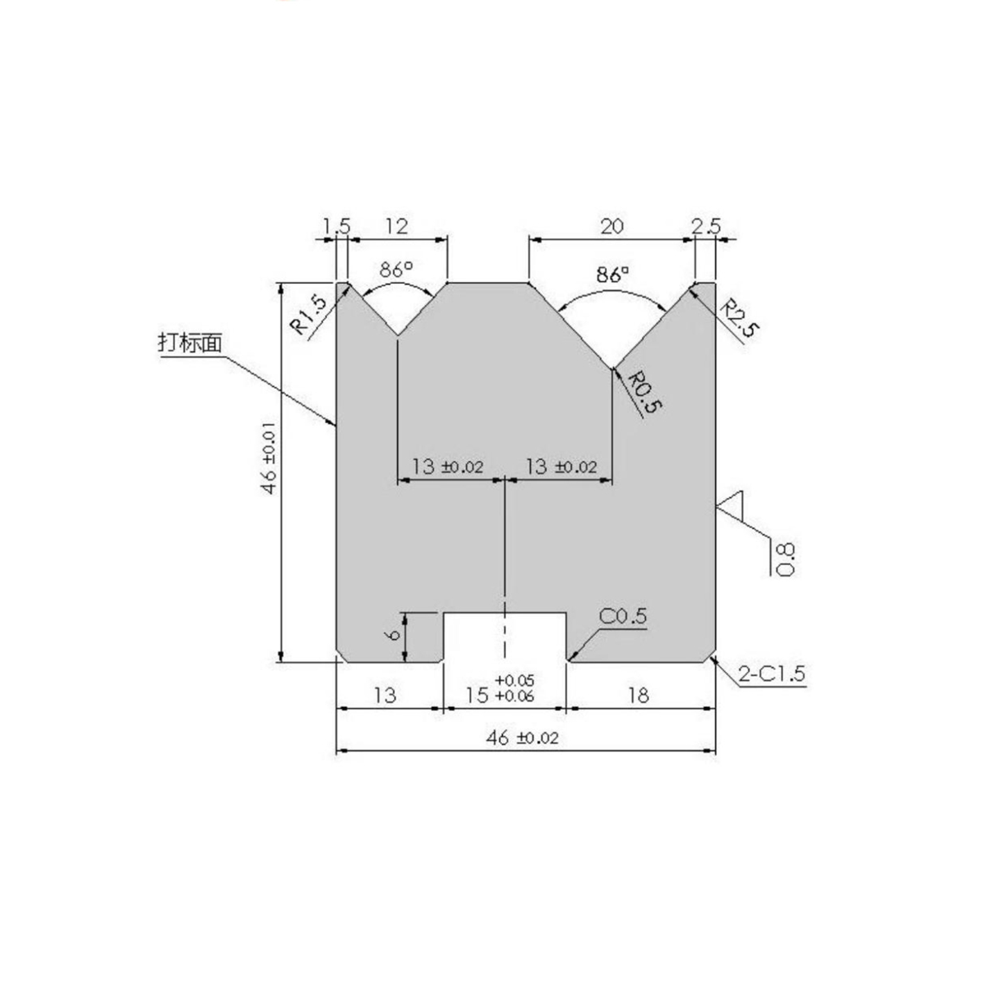 V12V20 concentric lower mold H46A86