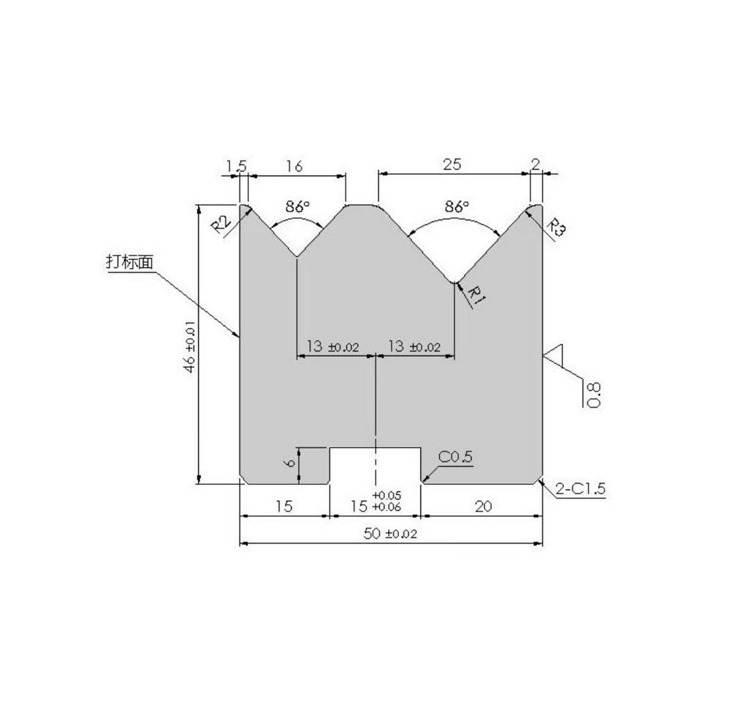 V16V25 concentric lower mold H46A86