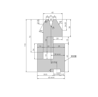V10 double folding lower mold H115