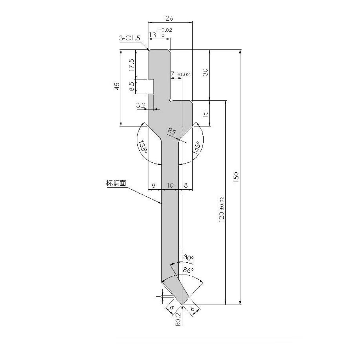 202 upper mold H120W26