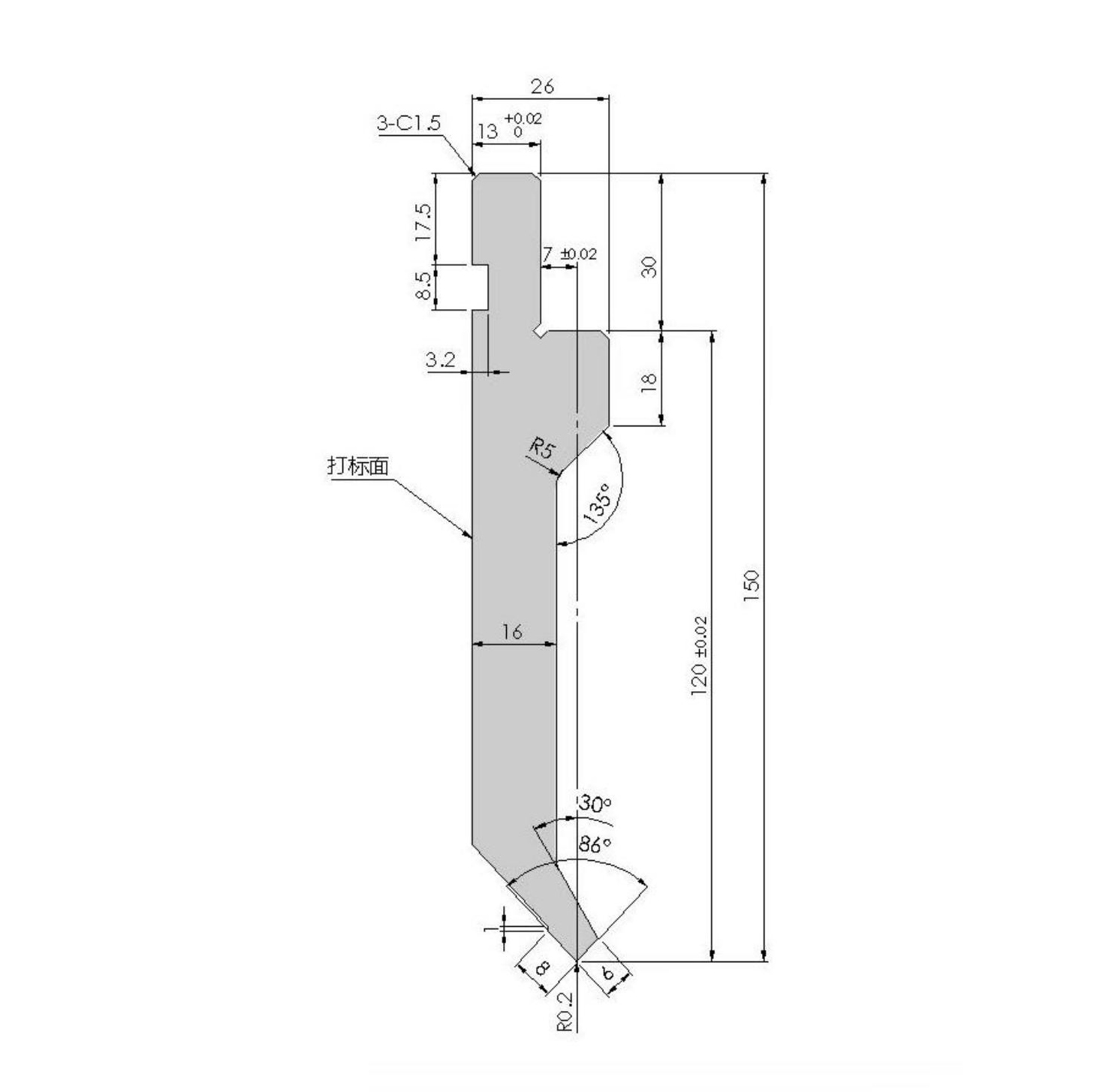 616 upper mold H120W26