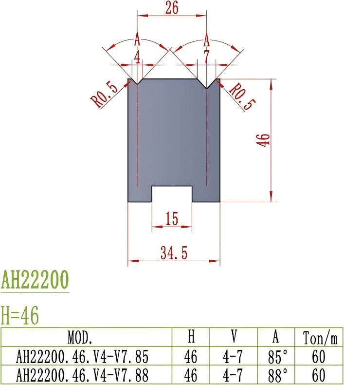 European Precision Style Die AH22200