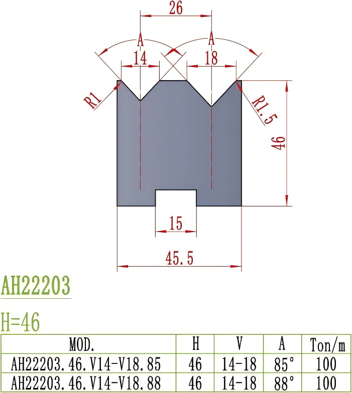 European Precision Style Die AH22203
