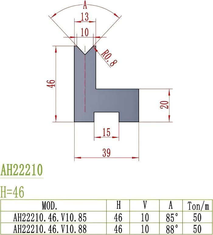 European Precision Style Die AH22210