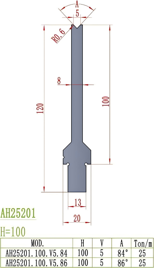 Wila/Trumpf Precision Style Die AH25201