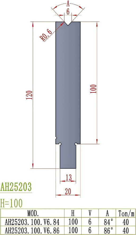 Wila/Trumpf Precision Style Die AH25203