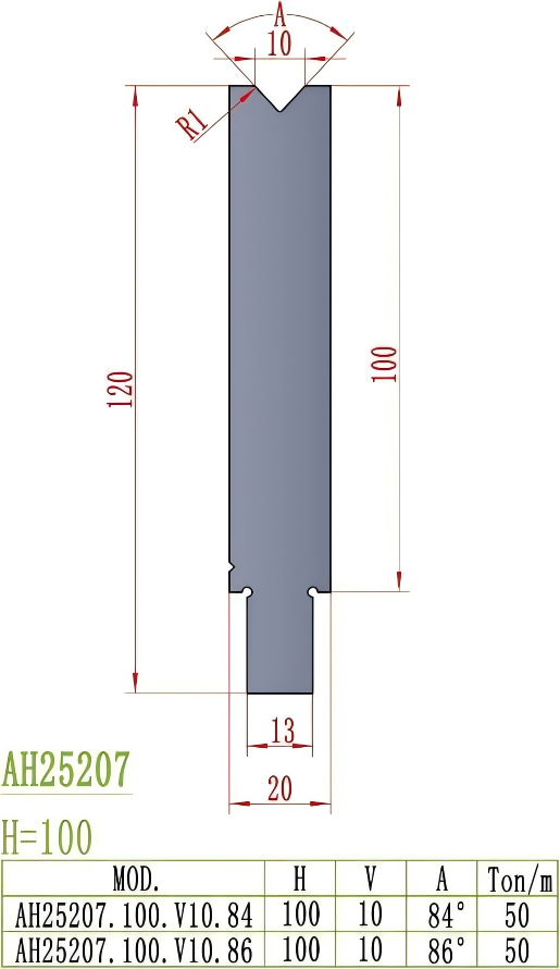 Wila/Trumpf Precision Style Die AH25207