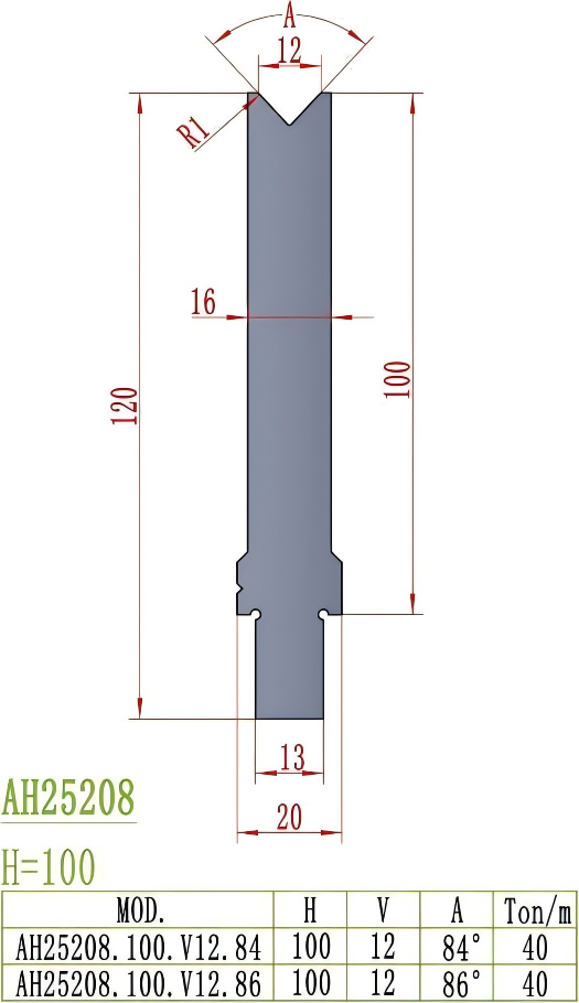 Wila/Trumpf Precision Style Die AH25208