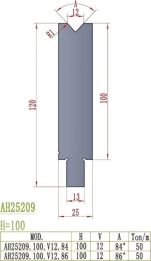 Wila/Trumpf Precision Style Die AH25209