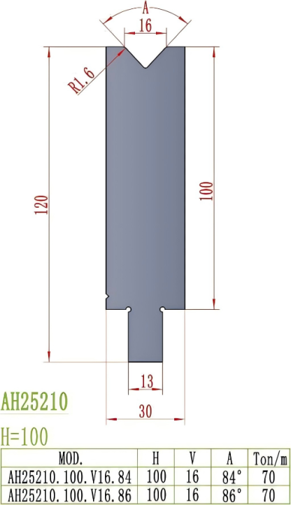 Wila/Trumpf Precision Style Die AH25210