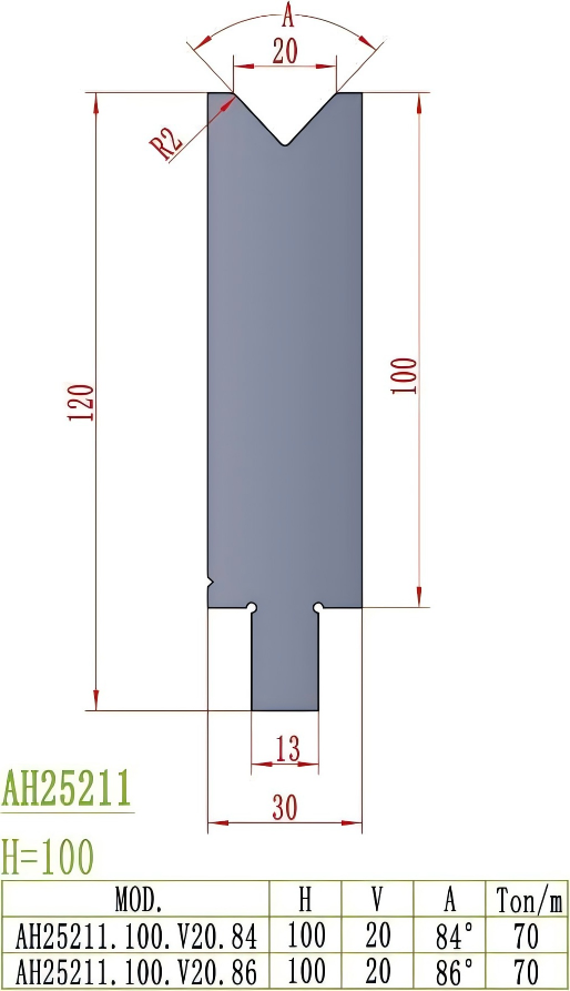 Wila/Trumpf Precision Style Die AH25211