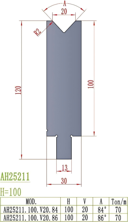 Wila/Trumpf Precision Style Die AH25211