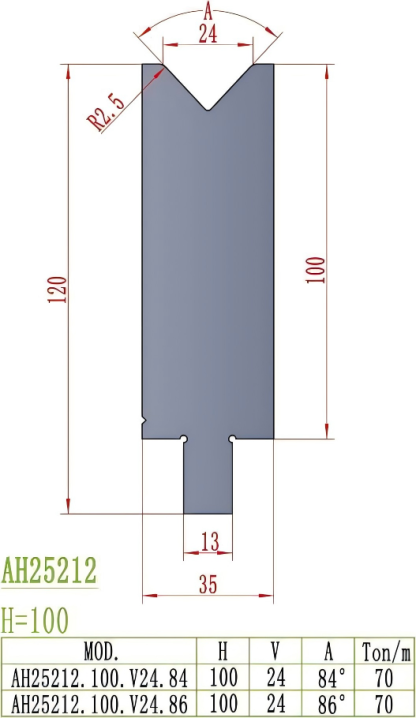 Wila/Trumpf Precision Style Die AH25212