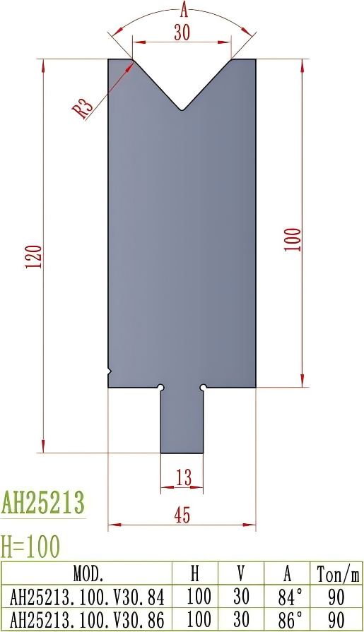 Wila/Trumpf Precision Style Die AH252123