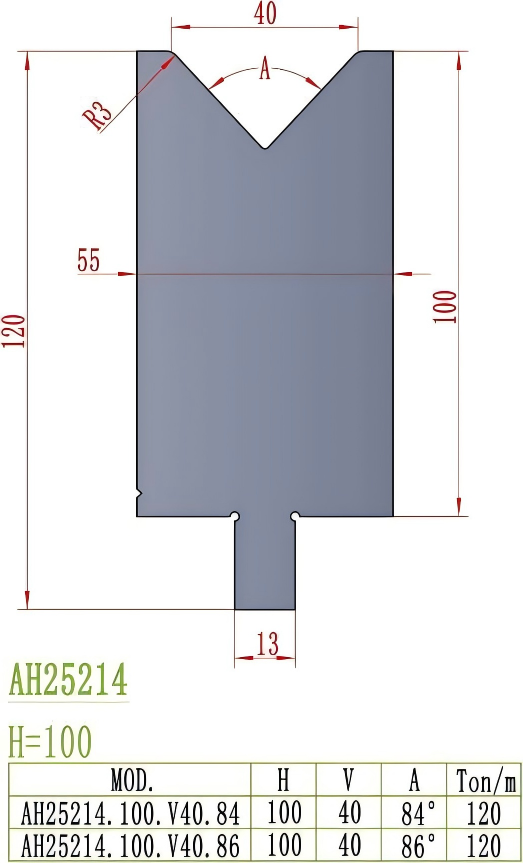 Wila/Trumpf Precision Style Die AH252124