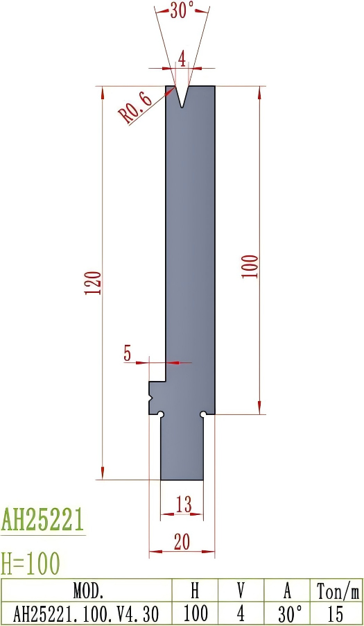 Wila/Trumpf Precision Style Die AH25221