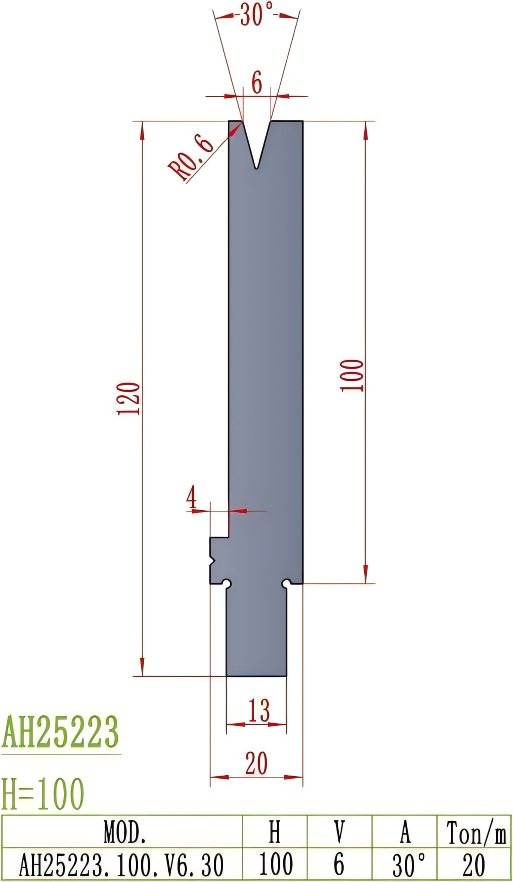 Wila/Trumpf Precision Style Die AH25223