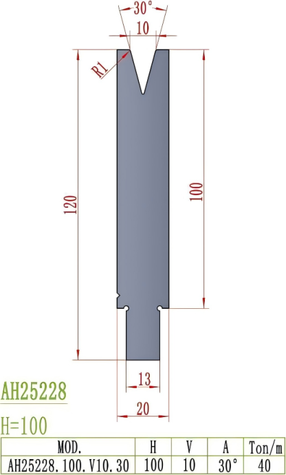 Wila/Trumpf Precision Style Die AH25228