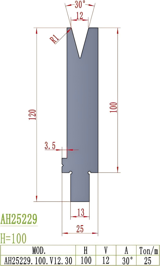 Wila/Trumpf Precision Style Die AH25229