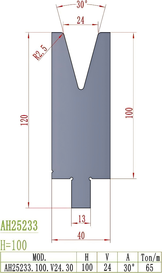 Wila/Trumpf Precision Style Die AH25233