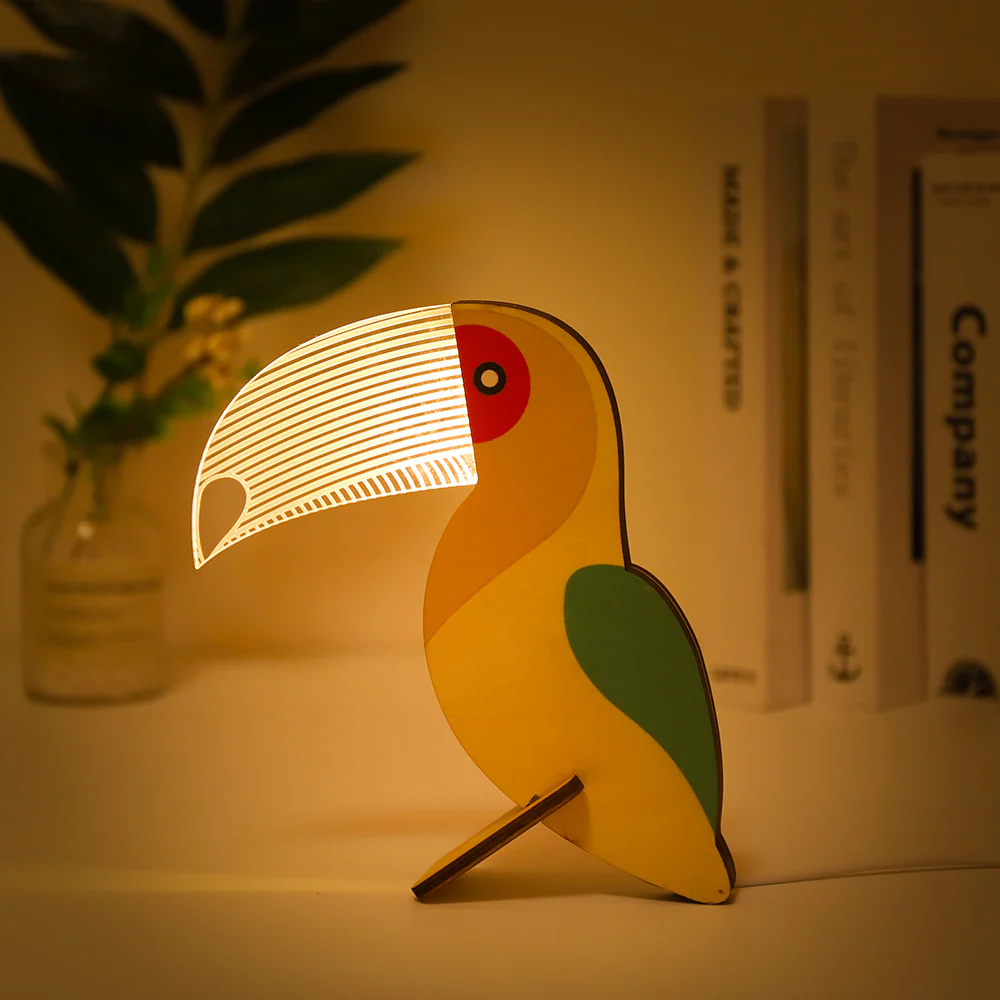 Lampe veilleuse LED en bois Animaux – chambre enfants et bébés